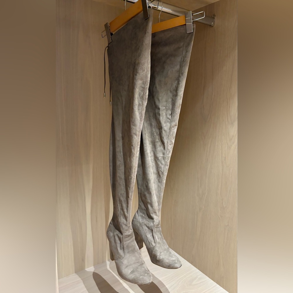 Steve Madden Suede Over-the-Knee Gray Boots